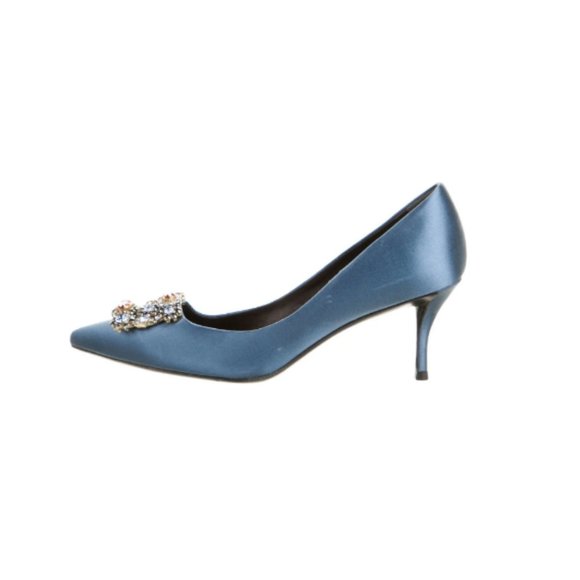 Roger Vivier Crystal Embellishments Pumps Blue 39 - Picture 2 of 5